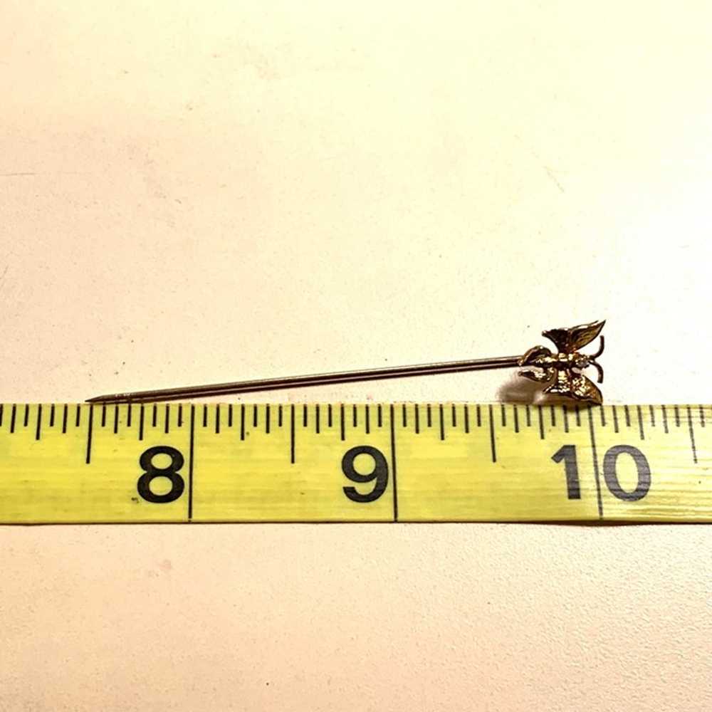 Vintage Gold Over Sterling Silver Butterfly Stick… - image 6