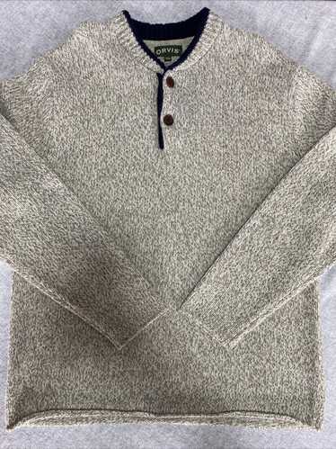 Orvis Orvis Sweater Mens Large Cream Wool Blend He