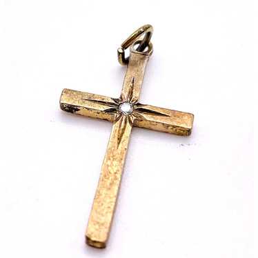 Sterling Silver Christian Cross Charm Pendant PPC… - image 1
