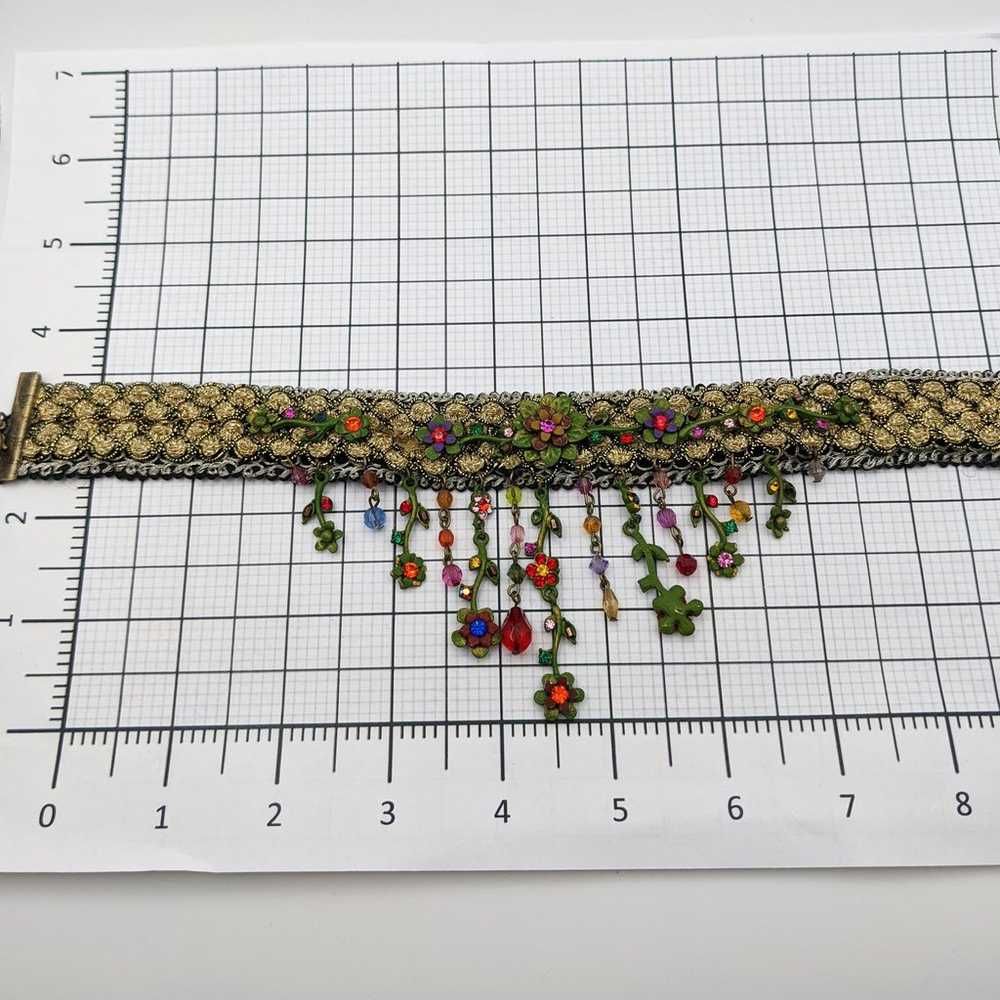 Statement Necklace Embroidery Metal Enamel Dangli… - image 4