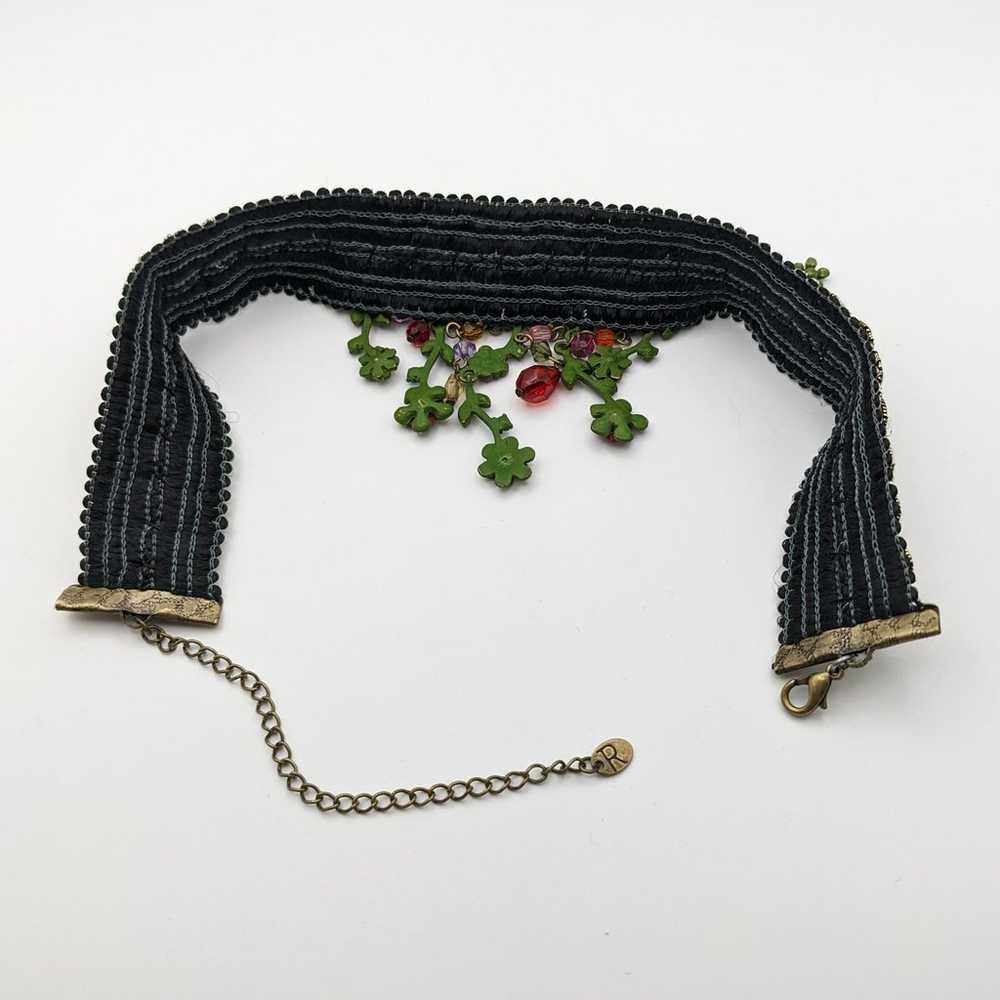 Statement Necklace Embroidery Metal Enamel Dangli… - image 5
