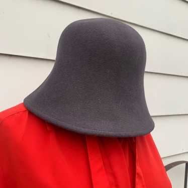 Vintage Gray 100% wool felt bucket hat - image 1