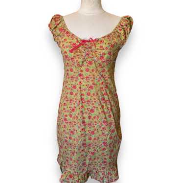 Vintage Vintage DBY Green and Pink Dress - image 1