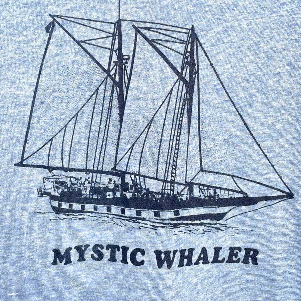 Hanes VTG 80s Hanes Blue Mystic Whaler Single Sti… - image 4