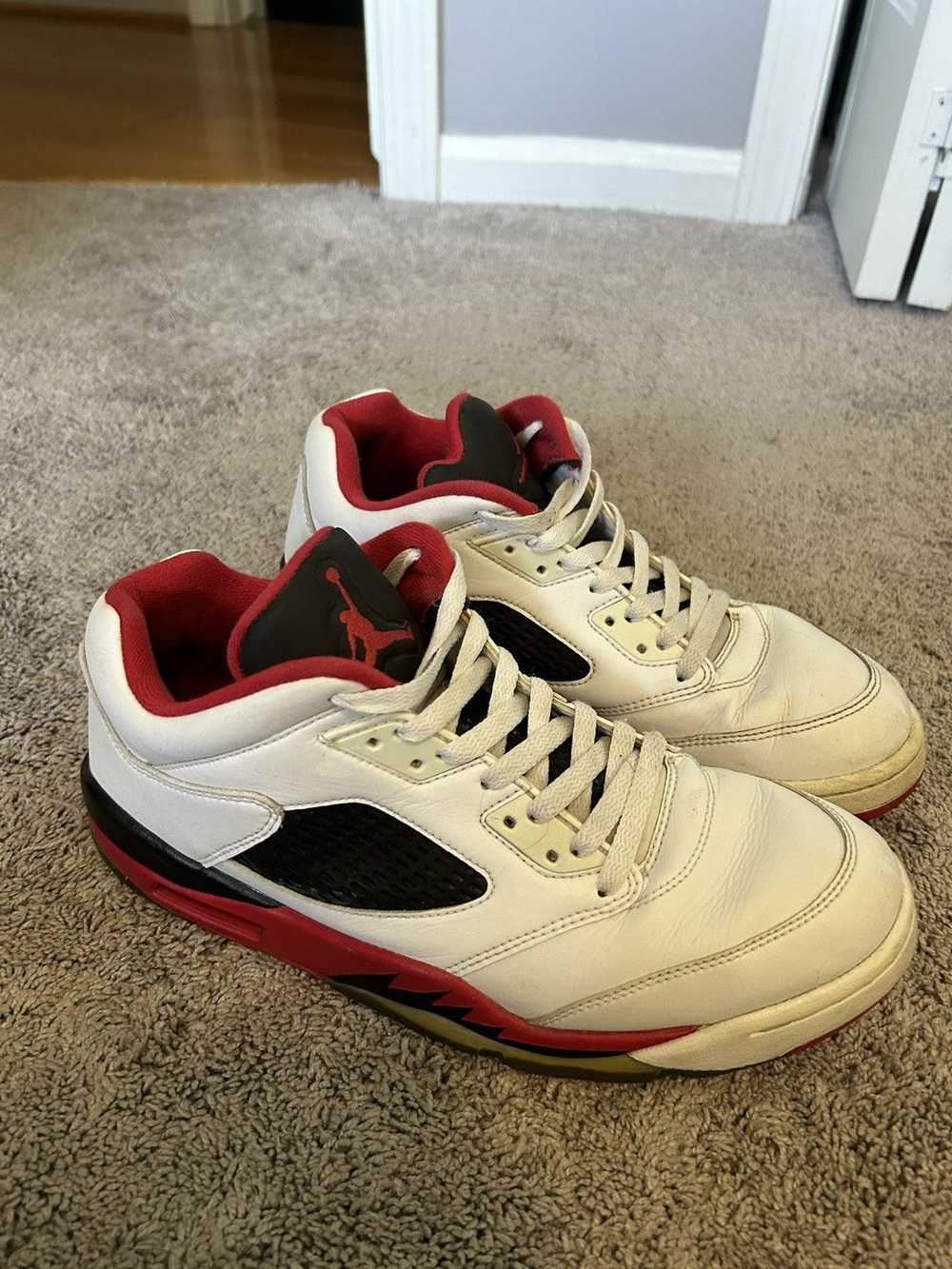 Jordan Brand Jordan 5 Fire Red Black Tongue - image 2