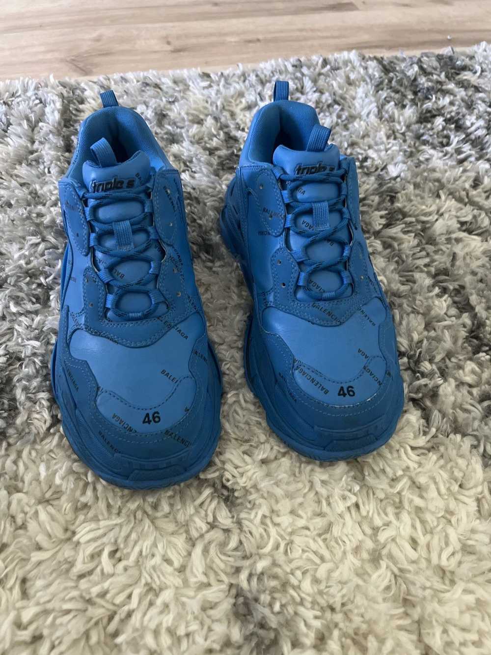 Balenciaga Balenciaga Triple S blue allover logo - image 2