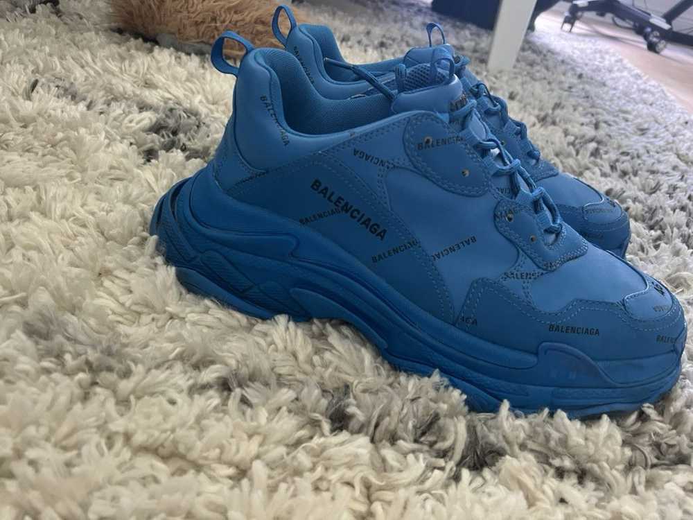 Balenciaga Balenciaga Triple S blue allover logo - image 3