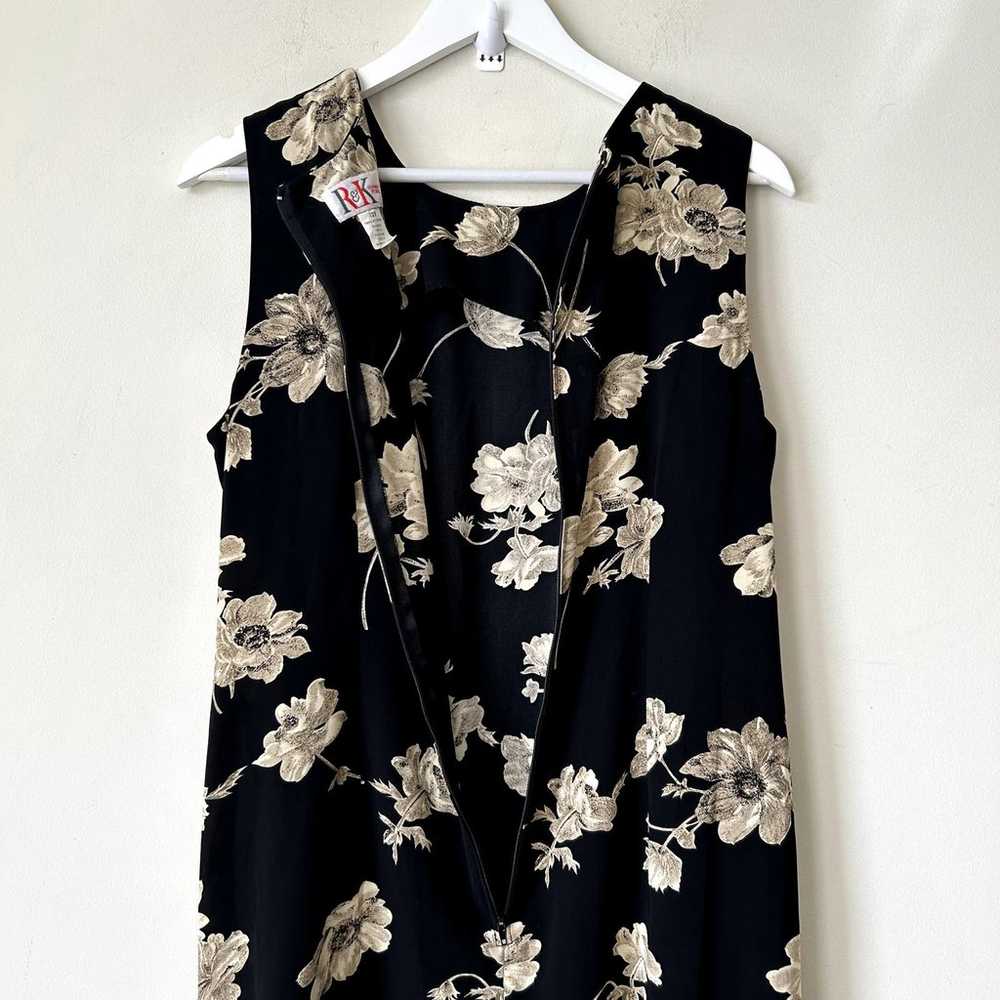 Vintage R&K Midi Dress Size 12 Petite Floral Slee… - image 5
