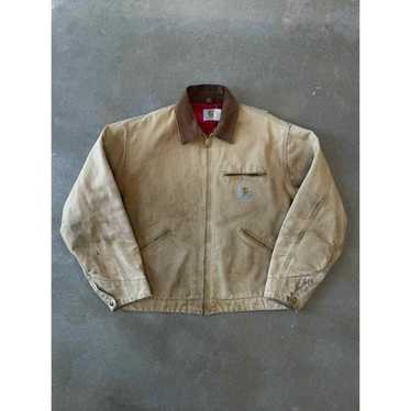 ジャケット・アウター 1980 carhartt detroit jacket Vintage 80s 1989 Carhartt Flannel Lined Detroit Jacket Mens