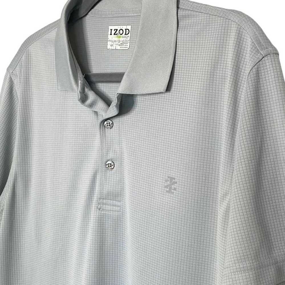 Izod IZOD light gray textured men's golf polo shi… - image 5
