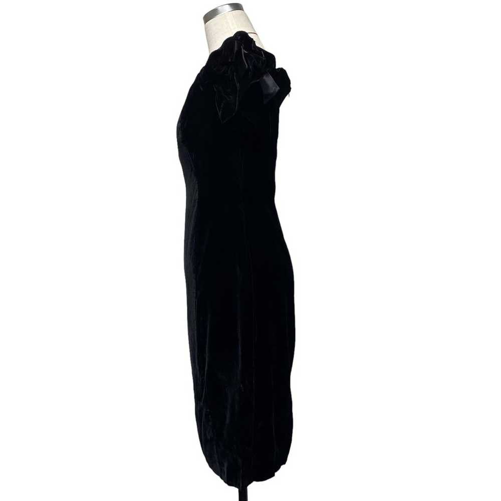 Vintage Expo Nite Womens Size 12 Black Velvet LBD… - image 3