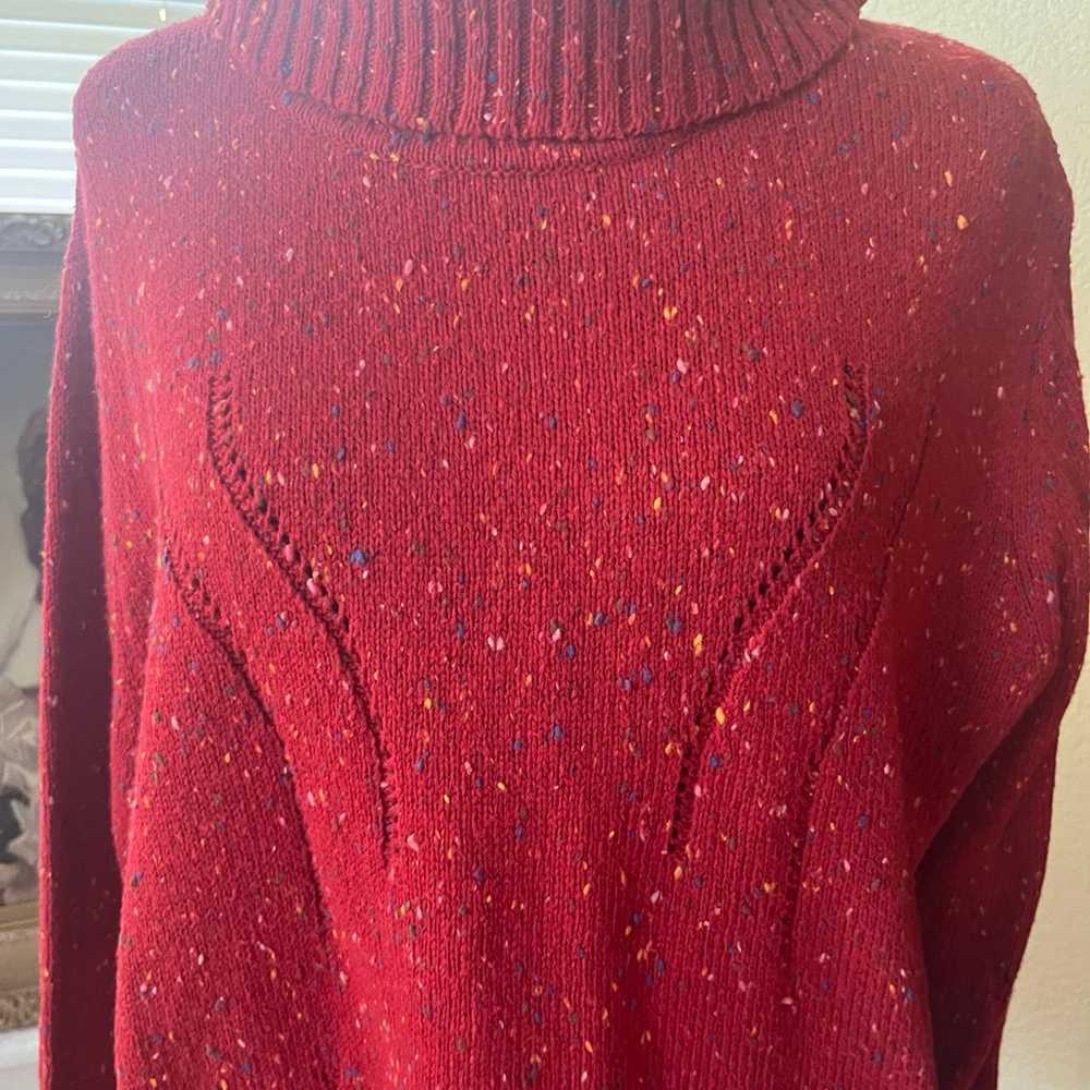 Red Turtle Neck Y2K Sweater - image 2