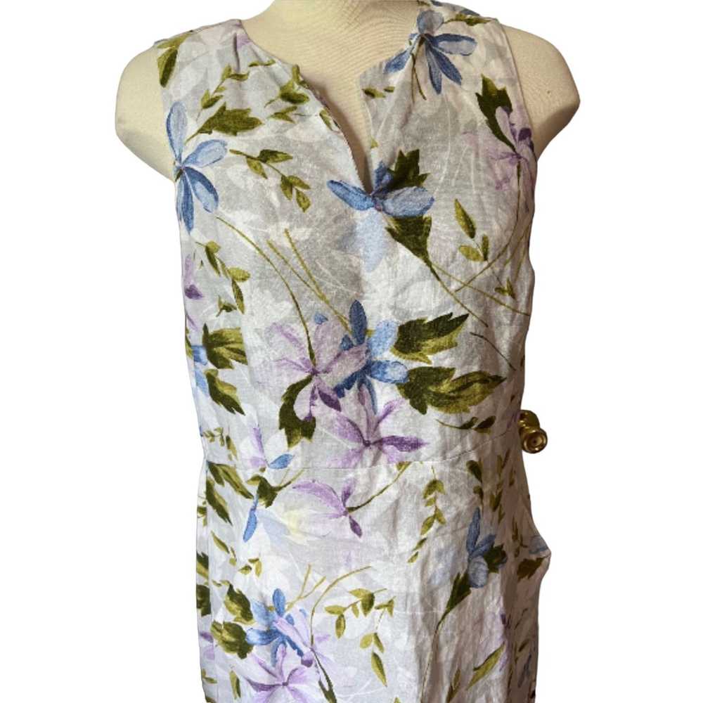 Jill.J J. Jill Linen Floral Print Midi Dress Sz M… - image 5