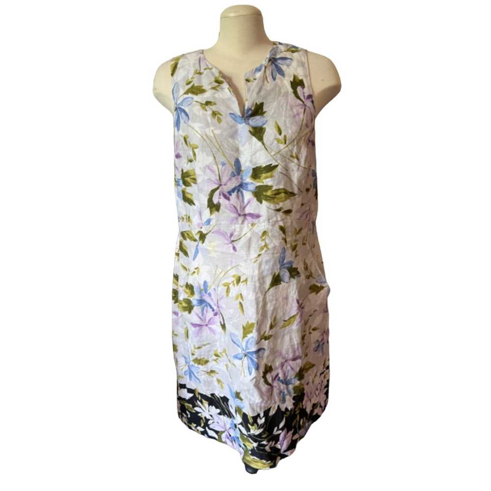 Jill.J J. Jill Linen Floral Print Midi Dress Sz M… - image 6