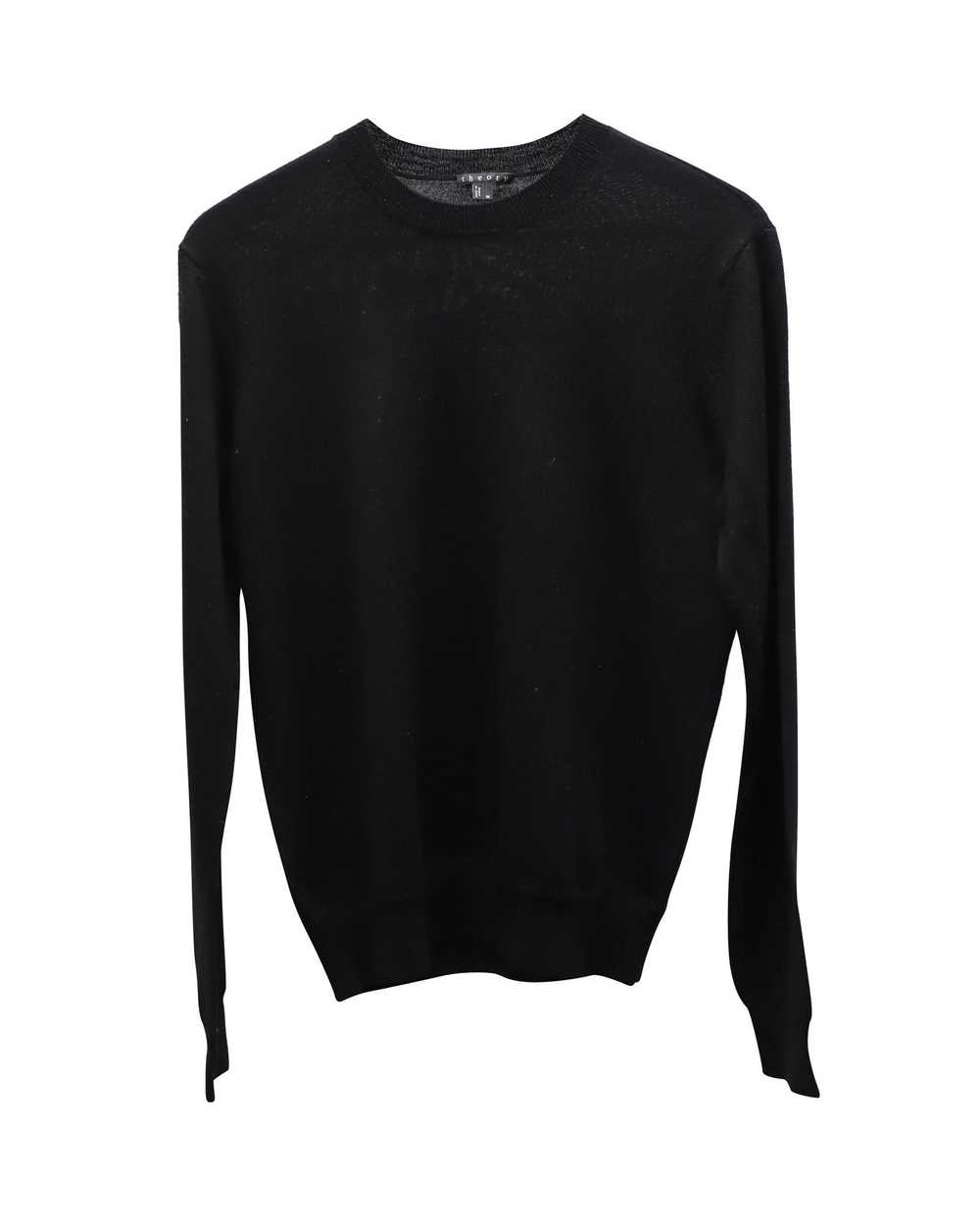 Theory Classic Black Wool Crewneck Sweater - image 1