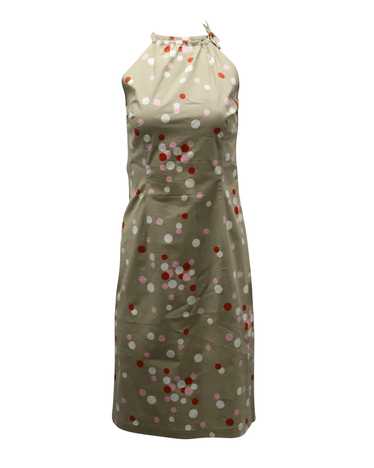 Sportmax Polka Dot Halter Dress in Beige Cotton by