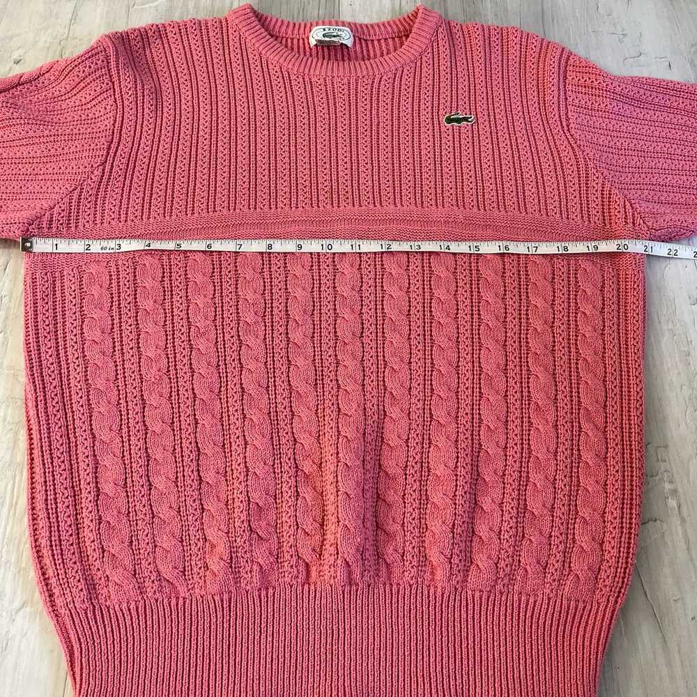 Vintage Izod Lacoste Pink Cable Knit Long Sleeve … - image 11