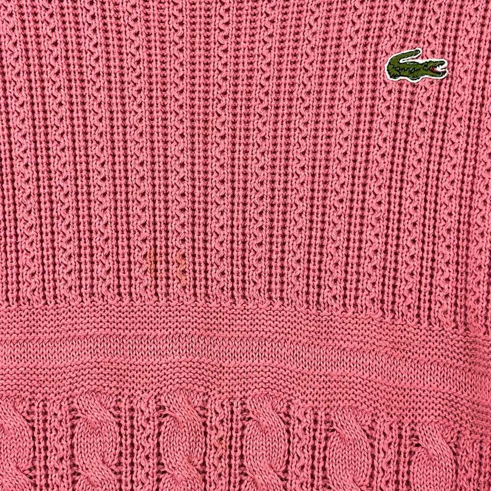 Vintage Izod Lacoste Pink Cable Knit Long Sleeve … - image 3