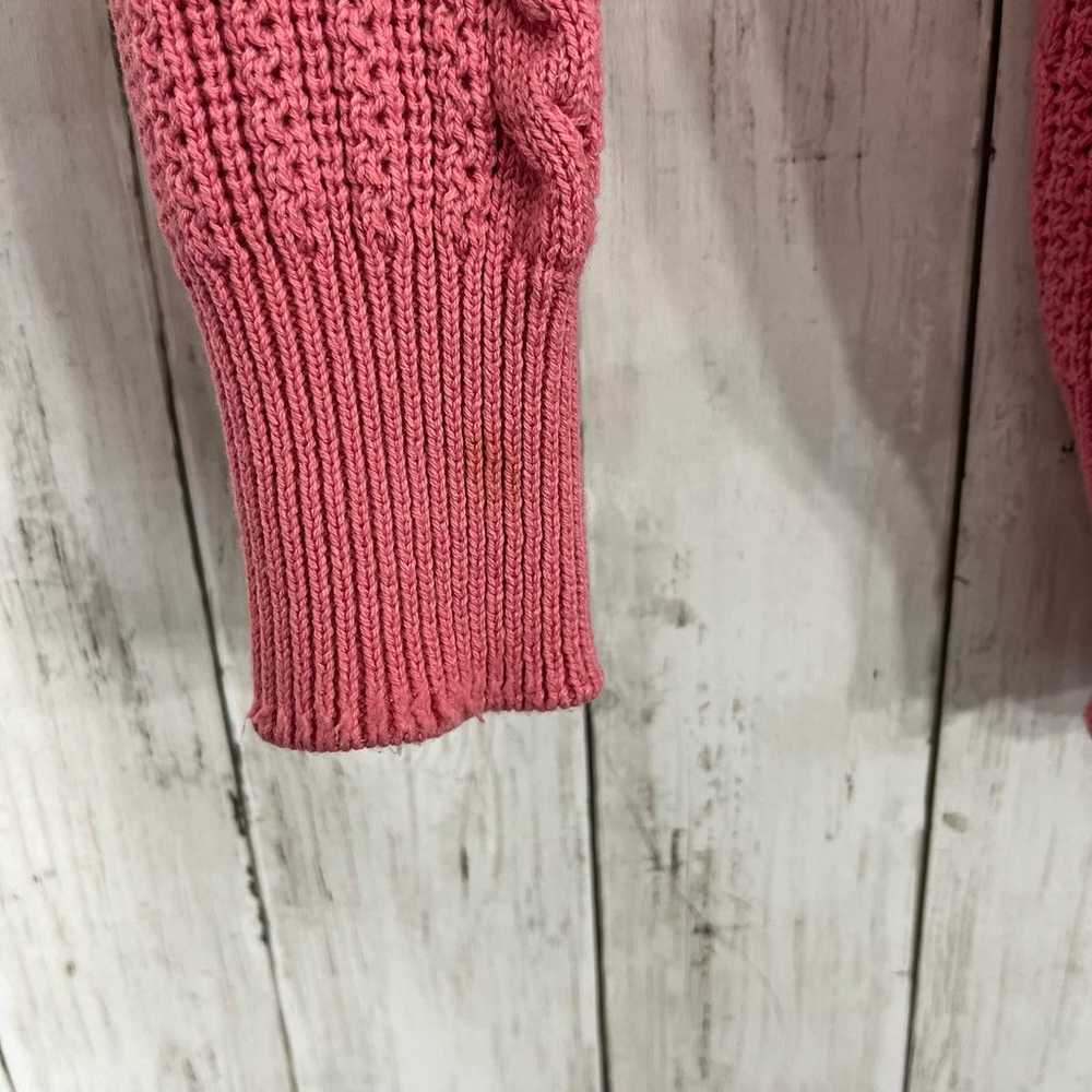 Vintage Izod Lacoste Pink Cable Knit Long Sleeve … - image 5