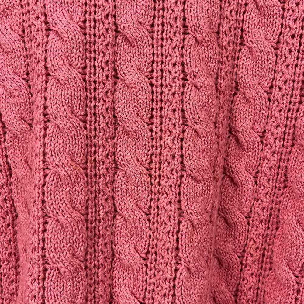 Vintage Izod Lacoste Pink Cable Knit Long Sleeve … - image 8