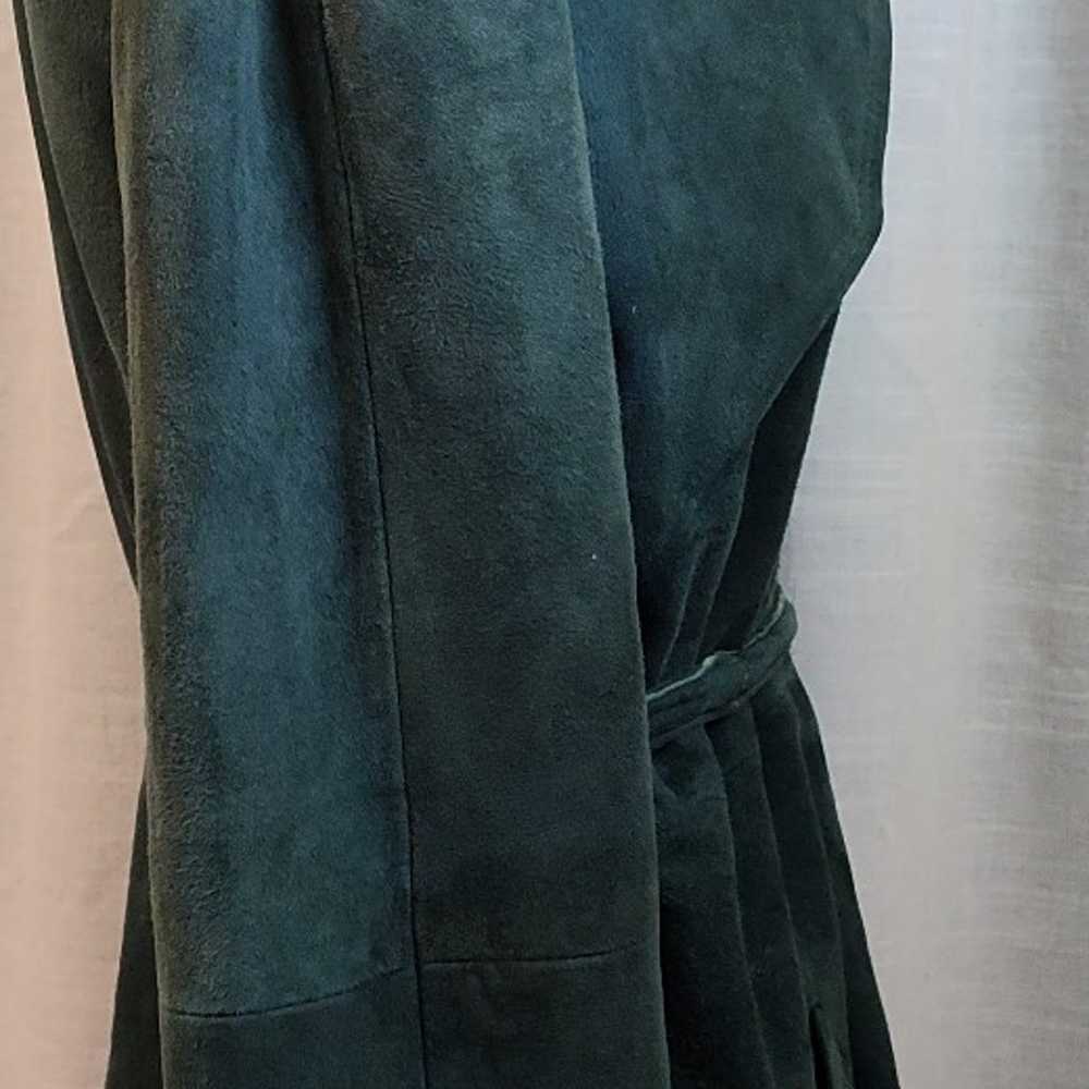 Vintage 1970s Green Suede Western Belted Coat Lea… - image 6