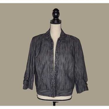 Dress Barn Black Vintage Cropped Cotton Blend Ruf… - image 1