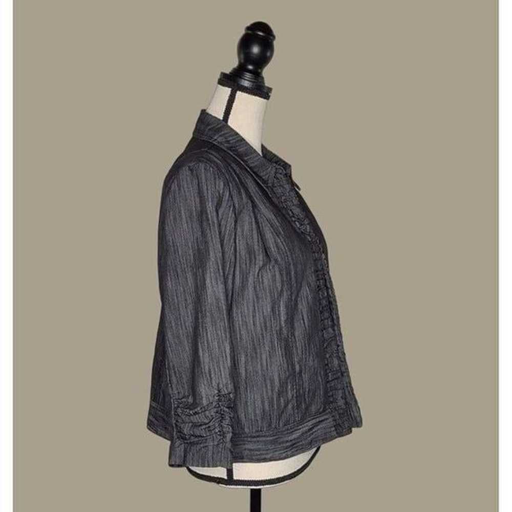 Dress Barn Black Vintage Cropped Cotton Blend Ruf… - image 2