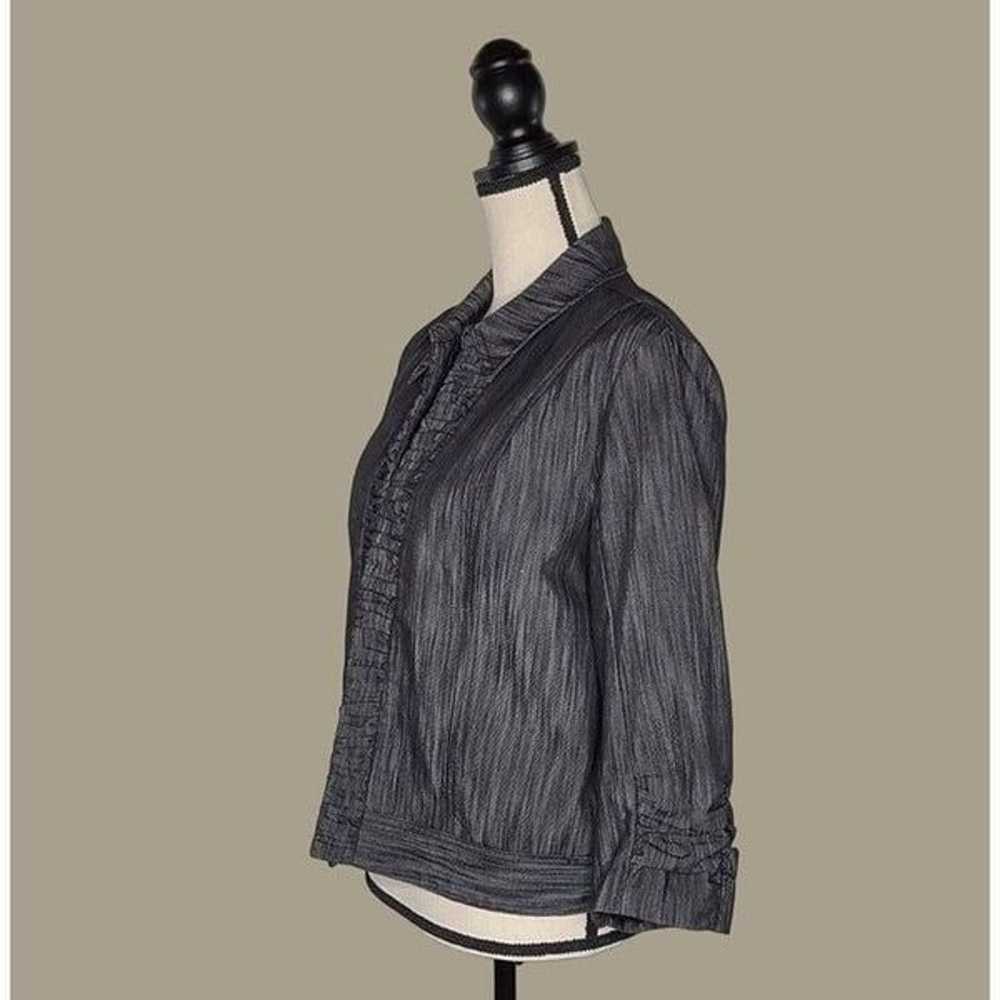 Dress Barn Black Vintage Cropped Cotton Blend Ruf… - image 5