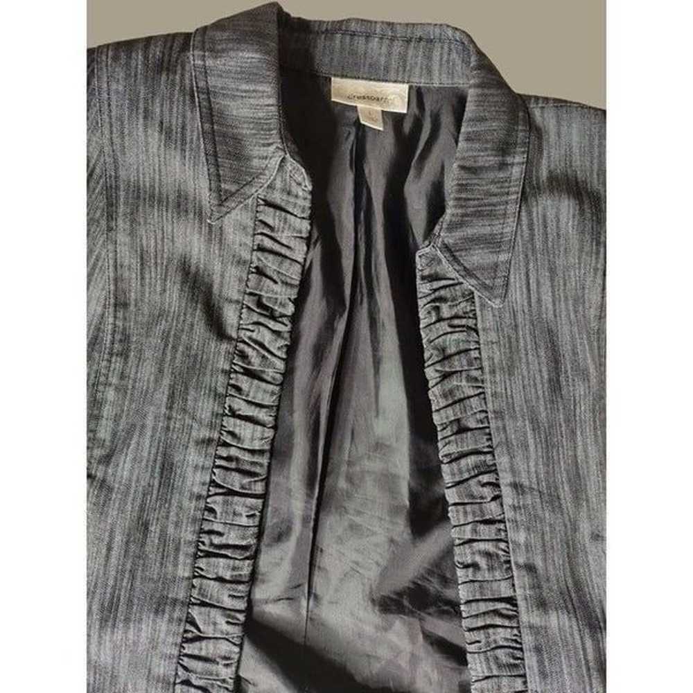 Dress Barn Black Vintage Cropped Cotton Blend Ruf… - image 7
