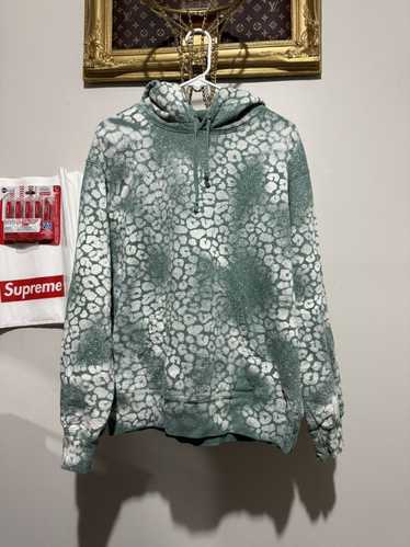 Supreme Supreme Bleached Leopard Hoody Dusted Teal