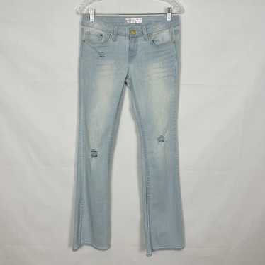 No Boundaries Y2K Low-Rise Distressed Jeans Size 7 - image 1