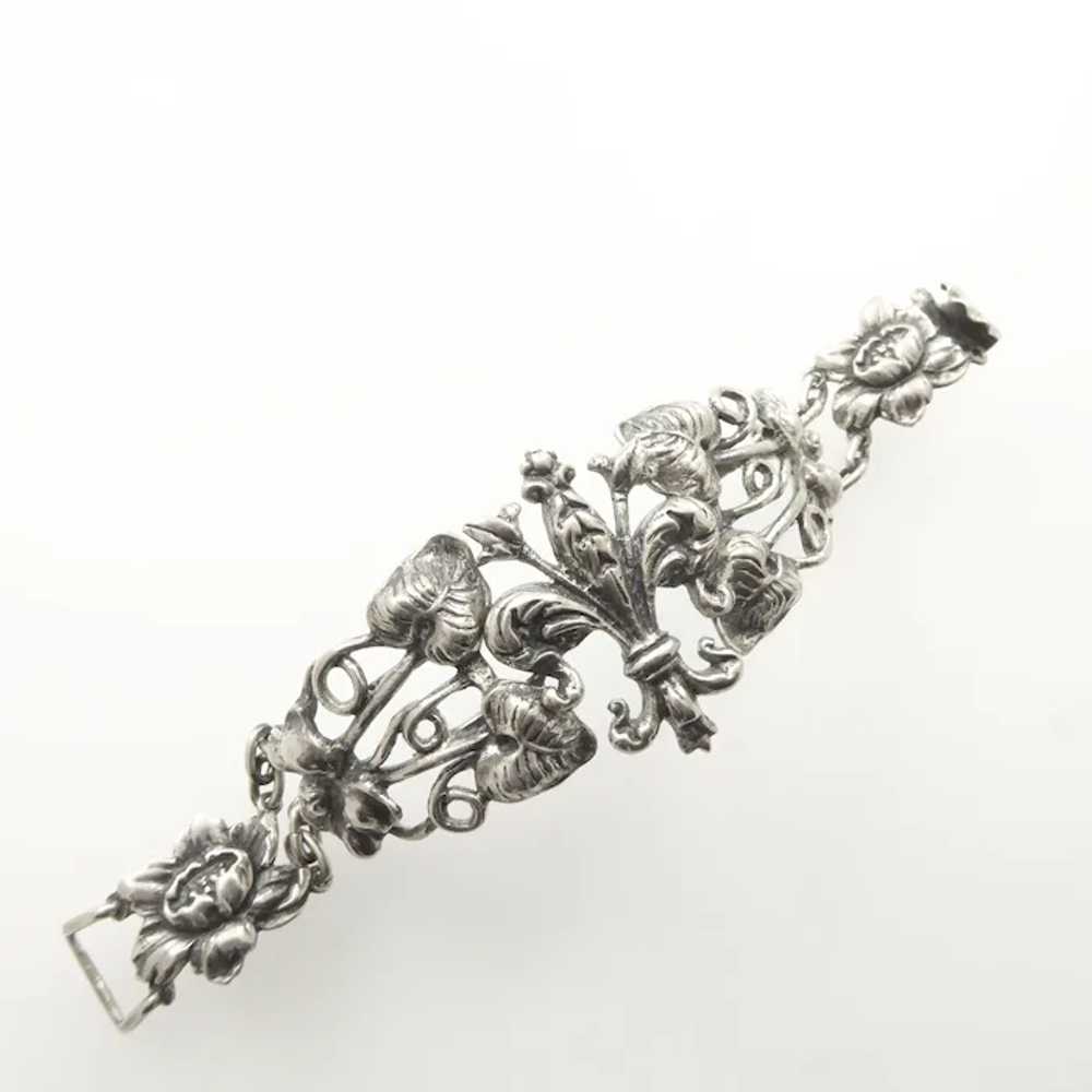 Peruzzi-style Fleur de Lis Silver Bracelet - image 2