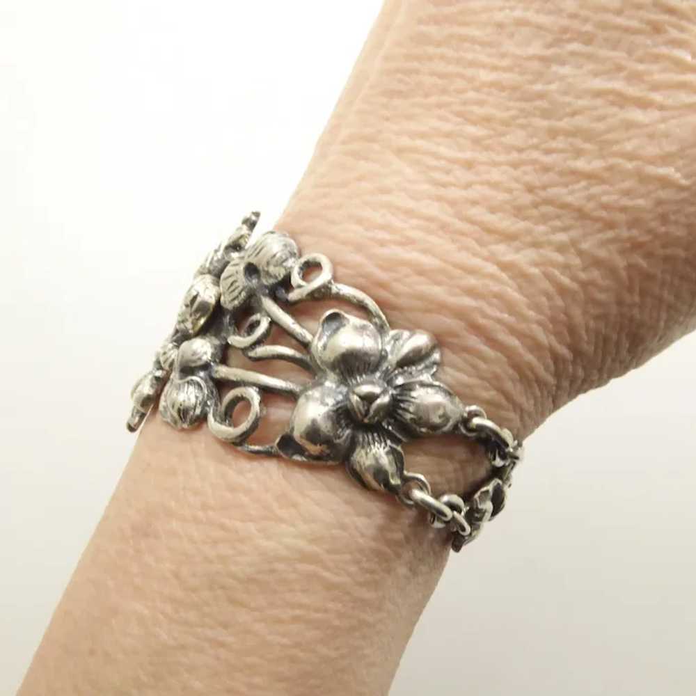 Peruzzi-style Fleur de Lis Silver Bracelet - image 4