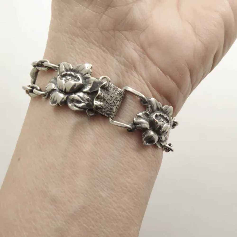Peruzzi-style Fleur de Lis Silver Bracelet - image 5