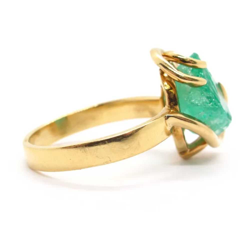 Natural Raw/ Rough Columbian Emerald Ring 4.54 ca… - image 2