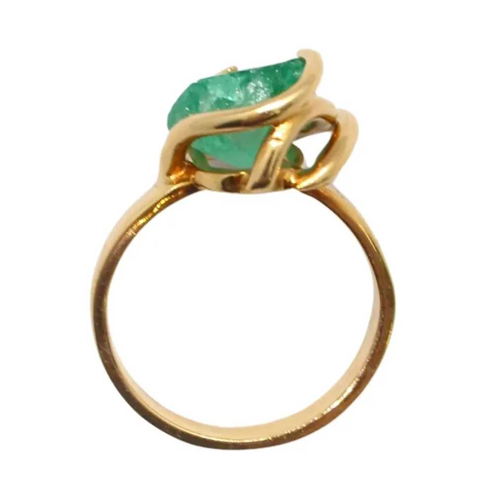 Natural Raw/ Rough Columbian Emerald Ring 4.54 ca… - image 3