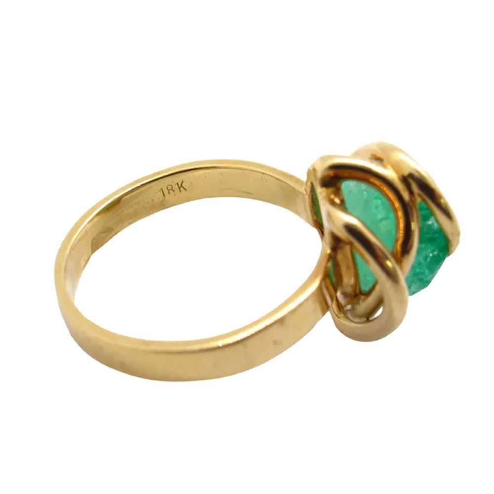 Natural Raw/ Rough Columbian Emerald Ring 4.54 ca… - image 4