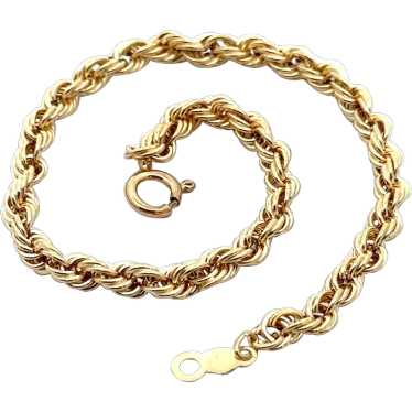 Classic Unisex 14k Yellow Gold 3.3mm Rope Chain Br