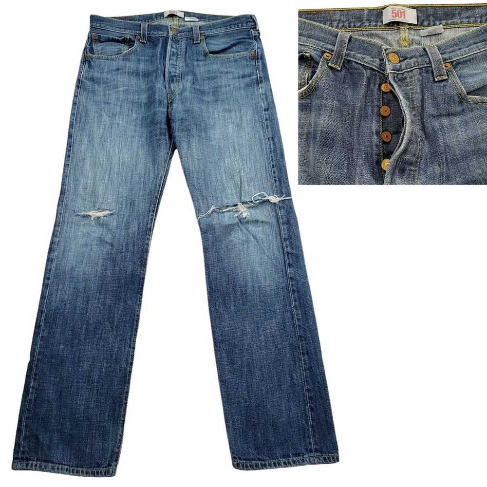Vintage Levis 501 Straight Leg Jeans 33 x 32 Men … - image 1