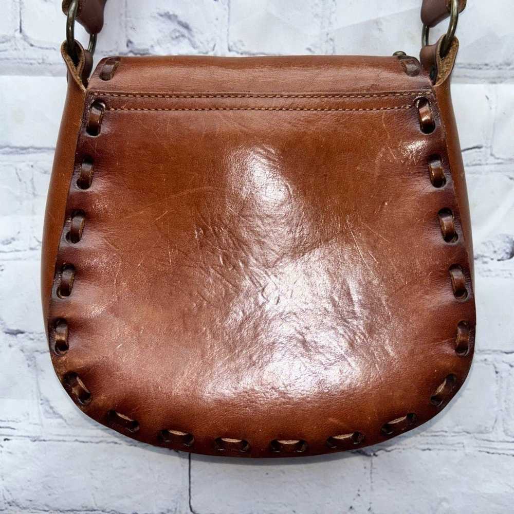 Vintage Hand Tooled Leather Hippie Boho Style Pur… - image 5