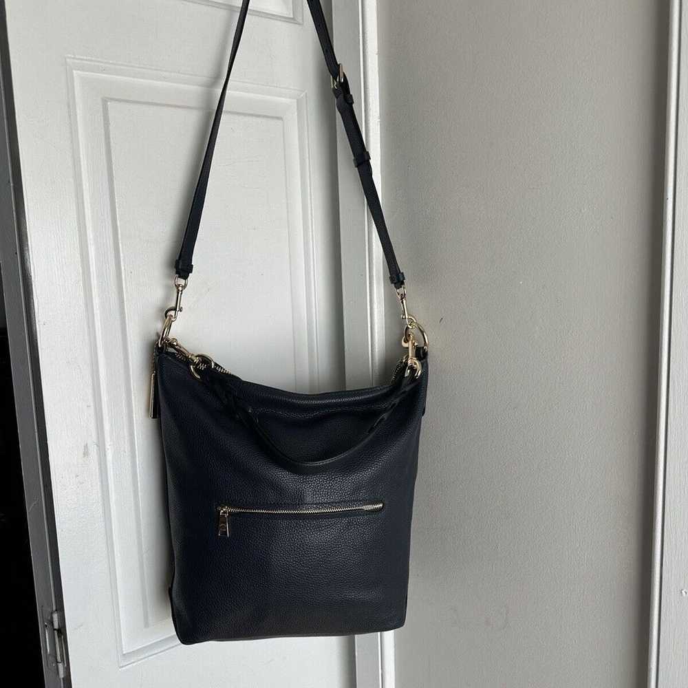 Coach Abby Duffle Navy Blue Pebbled Leather Conve… - image 4