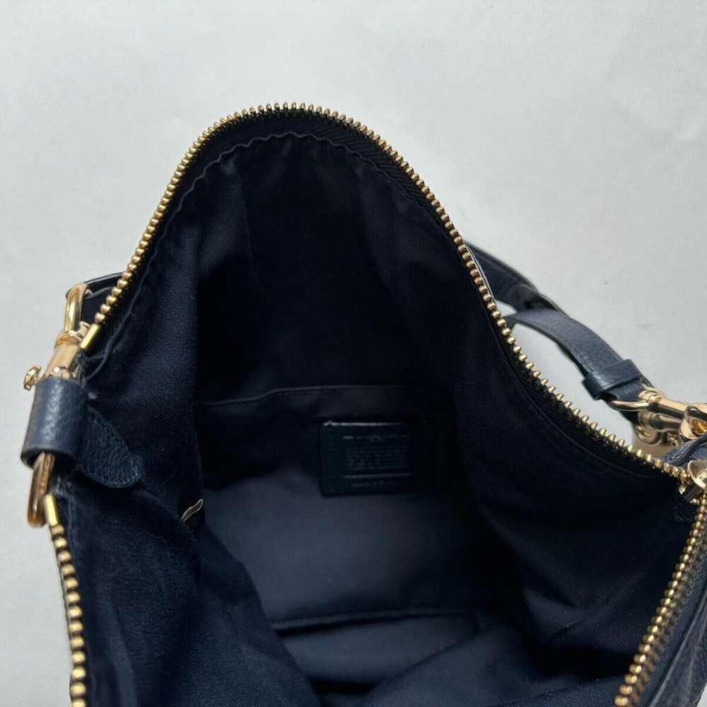 Coach Abby Duffle Navy Blue Pebbled Leather Conve… - image 9