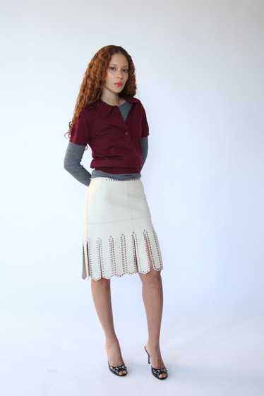 Dolce Gabbana 2001 Studded Leather Skirt