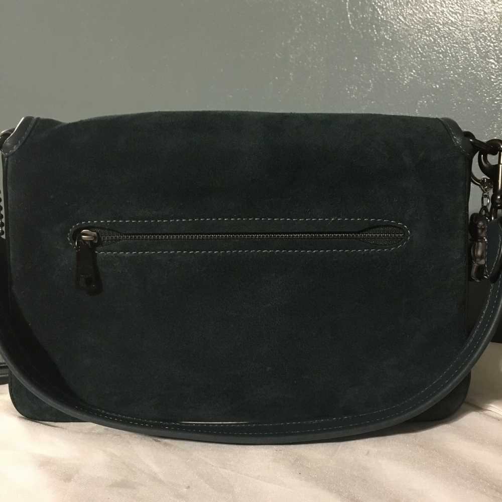 Coach Soft Tabby Bag Suede Leather Deep Green - image 2