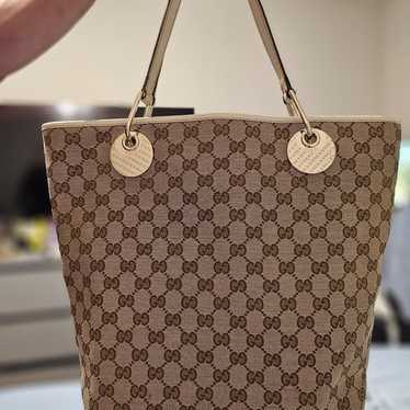 Authentic Gucci large GG canvas eclipse tote bag