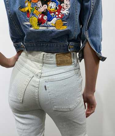 80s womens Levi’s hickory stripe jeans / vintage w