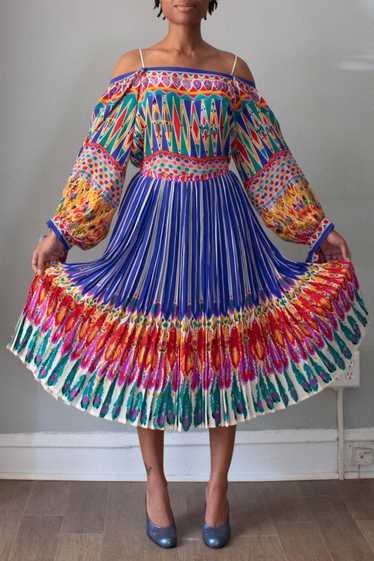 Louis Feruad Multi-Colored Patterned Skirt Set