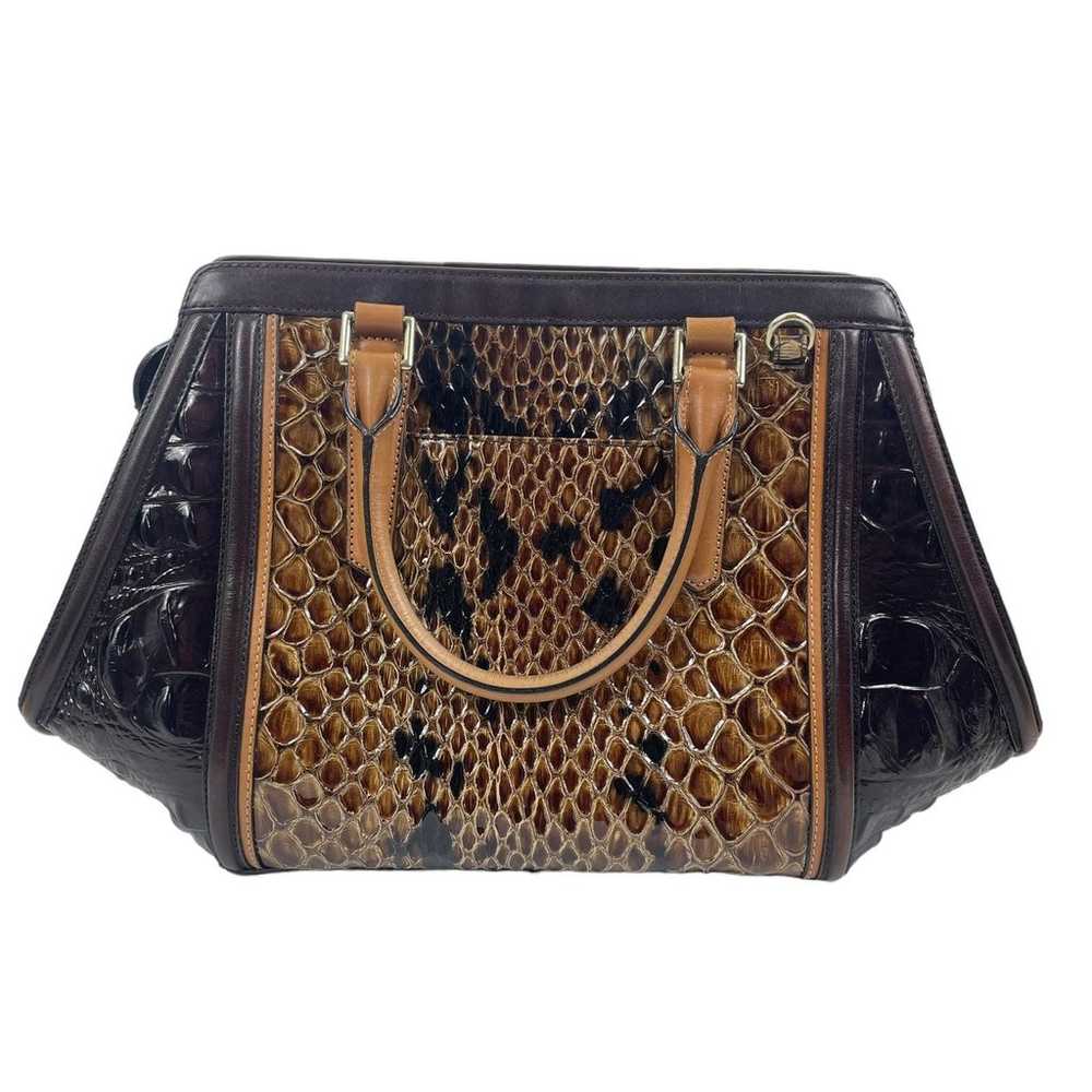 Brahmin Arden Satchel Bag Purse Leather Croc Embo… - image 4