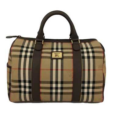 BURBERRY Nova Check Brown Leather Bag