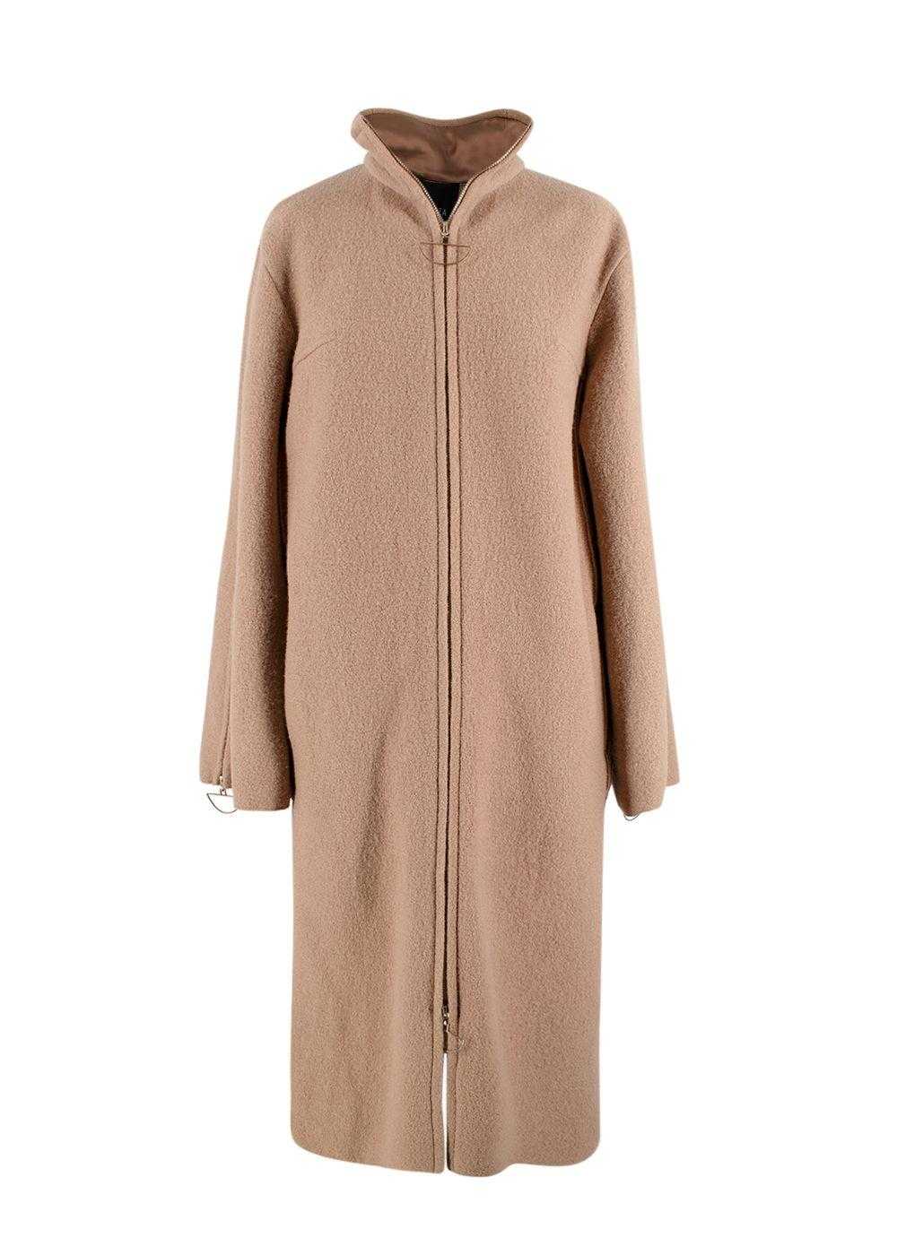 Managed by hewi Bevza Camel Longline Wool Coat wi… - image 1